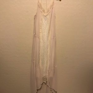 ASTR White Lace Dress w/ High Low Hem in Front